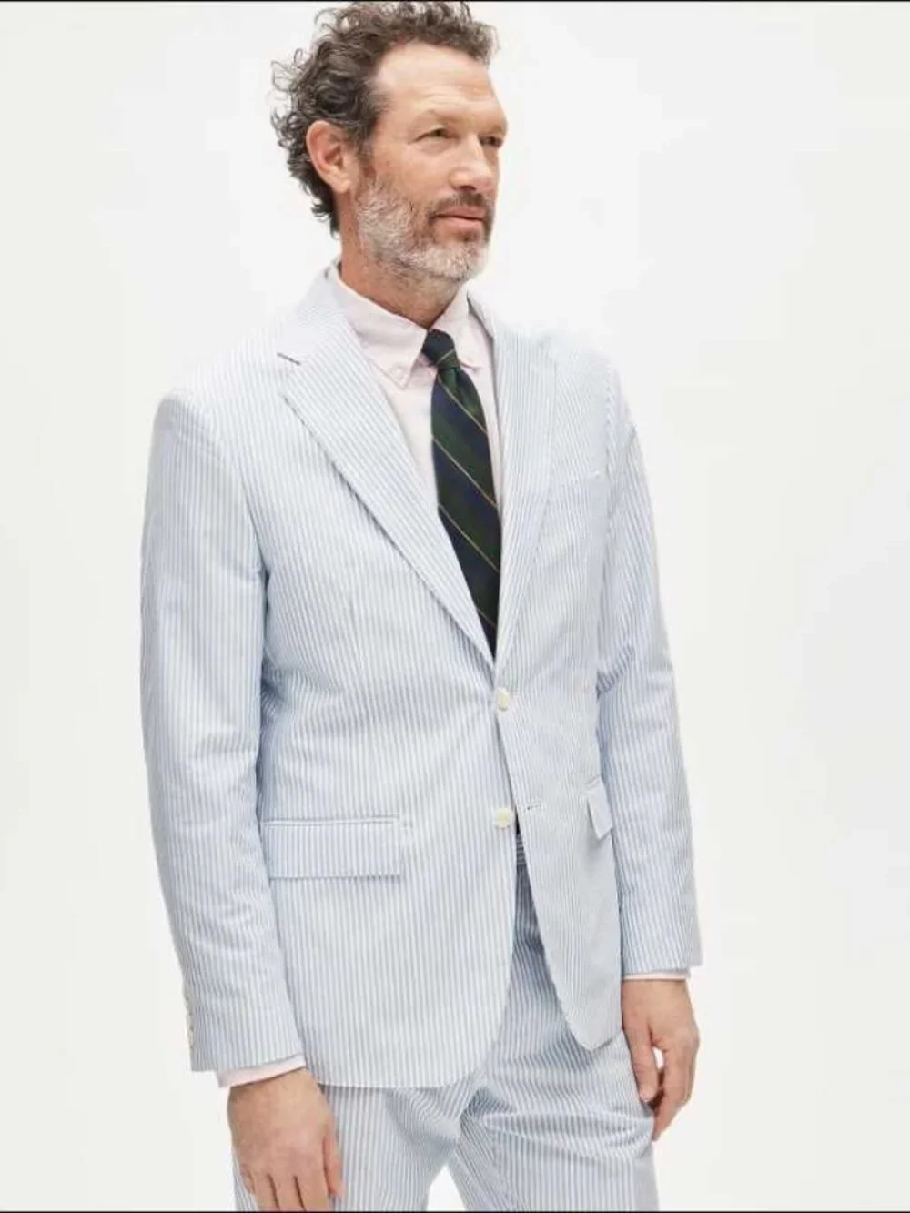 New 38R J.Crew Crosby classic-fit suit jacket in Portuguese cotton oxford stripe